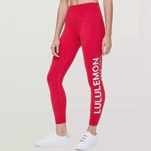 Red Lululemon limited edition leggings